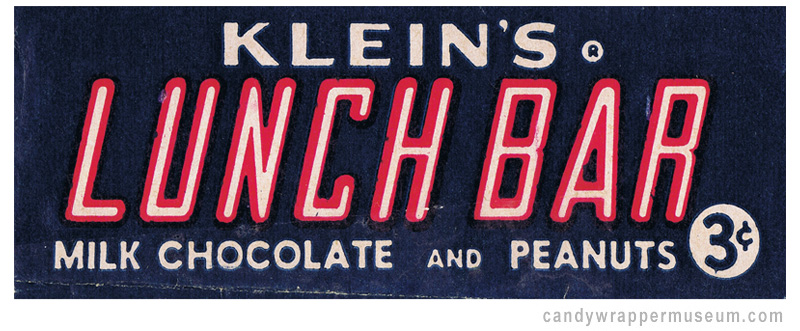 Klein's Lunch Bar Candy Bar Wrapper